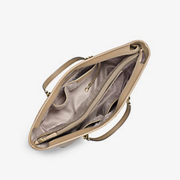 Michael Kors Jet Set Travel Medium Saffiano Leather Tote $298 Bisque #082 NWT - Picture 3 of 8